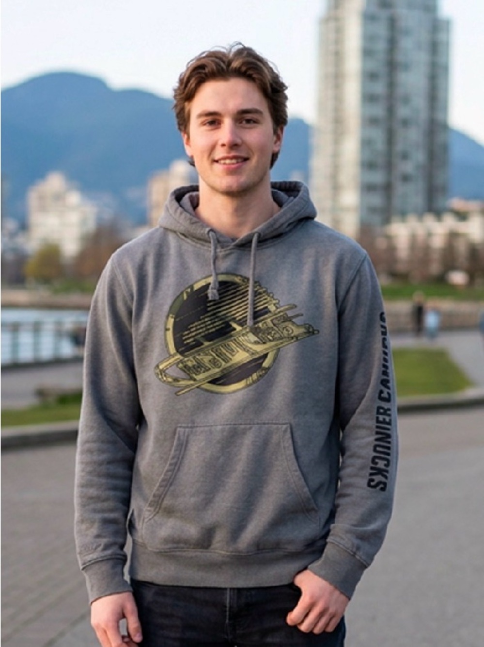 Vancouver Canucks Mitchell & Ness Gray Hoodie